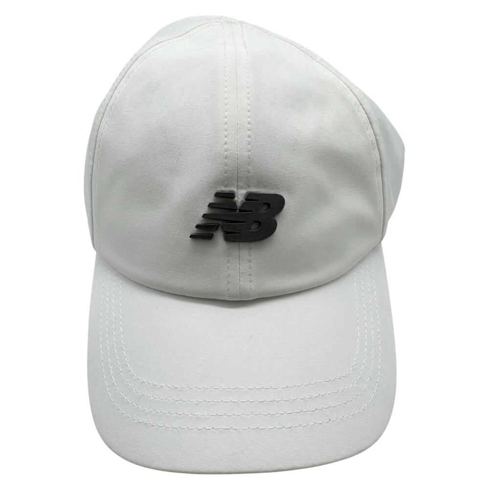 NWT New Balance Performance Run Hat Cap White Strap Back 6 Panel Baseball